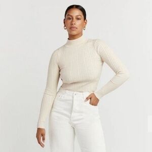Dissh Alina Turtleneck Cream Knit Top